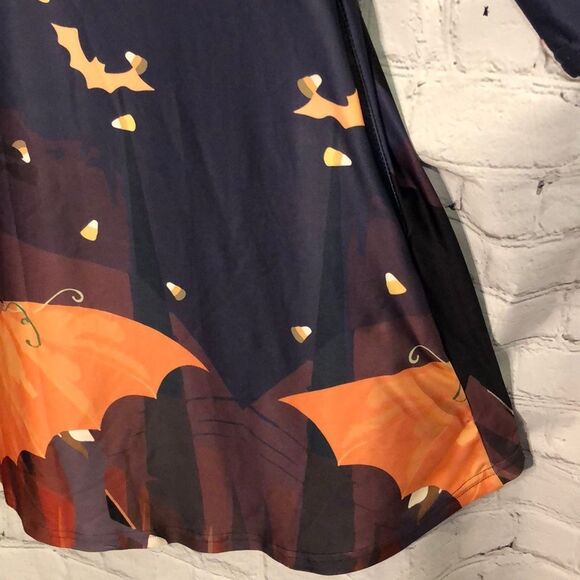 Halloween Dress or Nightgown Girl Sitting on Moon Pumpkin Umbrellas Bats 1X - Picture 10 of 14